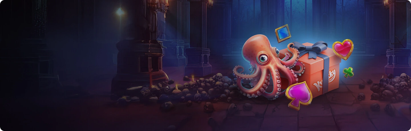 Kwikky Casino welcome offer - original octopus artwork
